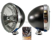 Pair Black Dietz 7 Crystal Headlights Lamps W 10 Led Amber Turn Signal Lights