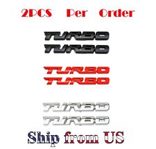 2pcs Universal Metal Turbo Badge Emblem Car Fender Trunk Tailgate Decal Sticker