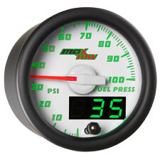 52mm White Maxtow Series Green Led Fuel Pressure 0-100 Psi Gauge Kit W Sensor