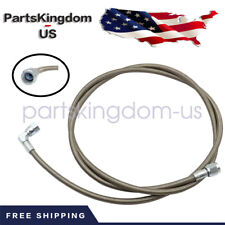 New Steel Braided Turbo Oil Feed Line 60 Length Hose -4an 90 Degree Straight