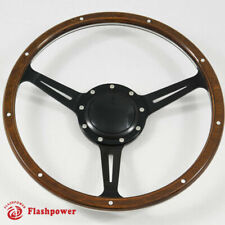 16 Black Wood Steering Wheel Jaguar Mg Gt Mgb Midget Whorn