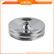Double 2-groove Power Steering Pump Pulley Keyway Chrome For Sbc Bbc Chevy Gm