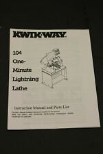 Instruction Manual For Kwik-way 104 Lightning Style Brake Lathes