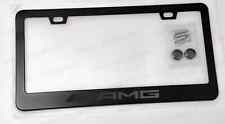 Black On Black Amg Premium Black Metal License Plate Frame Tag