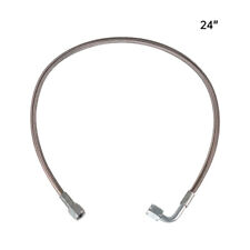 Turbo Oil Feed Line 24 Steel Braided -4 -4an 90 Degree X Straight Ptfe Line