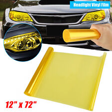12x72 Gloss Golden Yellow Smoke Headlight Taillight Fog Light Tint Film Vinyl