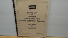 Hardinge Dsm-59 Dsm-59r Super Precision Bar Parts List Manual