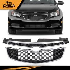 Front Bumper Upper Lower Grille Set Of 2pcs Fit For 2011-2014 Chevy Cruze