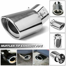 Car Chrome Stainless Steel Rear Exhaust Pipe Tail Muffler Tip Round Accessories-