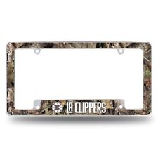 Los Angeles Clippers Chrome Metal License Plate Frame With Mossy Oak Camo Design