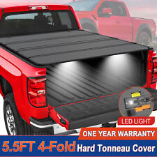 5.5ft 4-fold Hard Truck Bed Tonneau Cover For 2014-2024 Toyota Tundra Waterproof