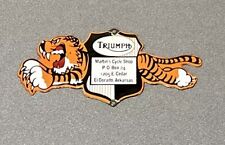 Vintage Triumph Tiger Dealership Gasoline Porcelain Sign Car Gas Oil Truck