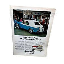1967 Jeep Jeepster Convertible Vintage Print Ad 60s Original