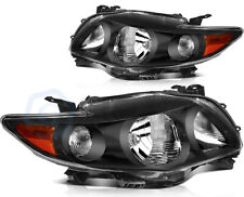 Headlights Assembly Pair For Toyota Corolla 2009-2010 Headlamps Black Housing