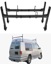 For Ford Econoline Steel Black 2 Bar Ladder Van Roof Rack Fullsize Carrier