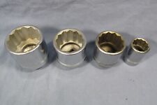 Lot Of 4 J.h. Williams 34 Drive Sockets 2-18 To 1-18 H-1268 1260 1256 1236