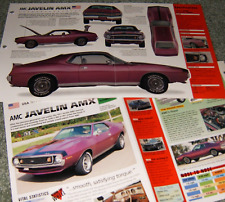 1971-74 Amc Javelin Amx Specs Info Original Poster Brochure 70 71 72 73 74