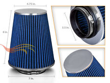 Blue 3.5 Inlet 89mm Cold Air Intake Cone Dry Universal Truck Filter For Gm