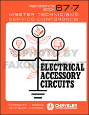 1967 Electrical Accessory Circuits Training Manual Dodge Chrysler Plymouth
