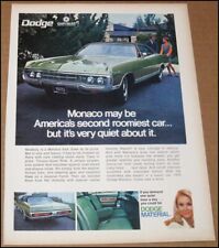 1970 Dodge Monaco Car Print Ad 1969 Automobile Advertisement Page Chrysler