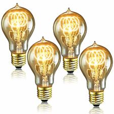 Luxrite Vintage A19 Light Bulb 40w Dimmable Edison Crystal Clear E26 4-pack
