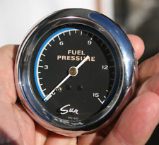 Sun Vintage 2 58 Blueline Blue Line 15 Lbs Fuel Pressure Gauge - Gfp25