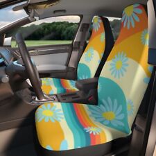 Flower Power Hippie Car Seat Covers Vintage Inspired Retro Mod Vehicle Van