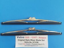 Volvo 122s 59-69 Wiper Blade Set Of 2 Stainless Steel Finish - B16 B18 B20
