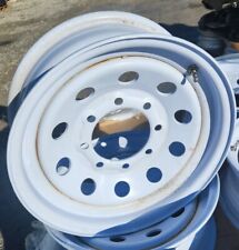 16 8 Lug X 6 White Trailer Steel Wheel 8-on 6.5 Inches - White Circle