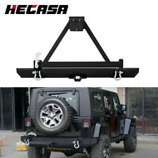 Textured Rear Bumper W Tire Carrier D-rings For 1987-2006 Jeep Wrangler Tj Yj