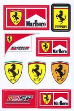 Ferrari Custom F1 And Car Shield Logo Decals 4x6 Inch Sheet 9 Die Cut Stickers