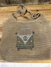 The Sak Crochet Knitted Beige Tan Handbag Purse Shoulder Bag With Vw Van
