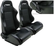 2 Black Pvc Leather Racing Seats Reclinable All Bmw New 