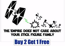 Stick Figure Family Star Wars Tie Fighter The Empire Does Not Care -gogostickers