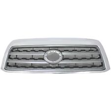 Grille For 2008-2016 Toyota Sequoia Chrome Shell W Silver Insert Plastic