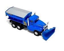 6 Snow Plow Salt Truck Diecast Metal Model Toy With Swivel Pull Action- Blue