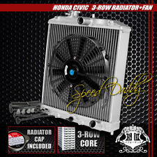 3-row Aluminum Radiator12 Black Cooling Fan For 92-00 Honda Civic Egintegra