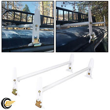 77 Adjustable Van Roof Ladder Rack 500lb 2 Bar For Chevy Ford E350 Gmc Express