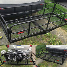 500lbs Folding Hitch-mount Carrier Hitch Cargo Luggage Basket Rack For Suv