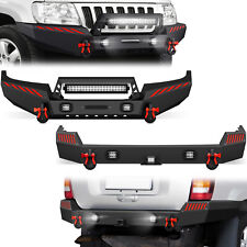 Front Rear Bumper For 1999-2004 Jeep 2nd Gen Grand Cherokee Wj Textured Black