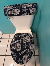 Dallas Cowboys Fleece Toilet Seat Lid And Tank Top Cover Set.