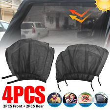 4pcs Car Side Front Rear Window Screen Cover Sun Shade Mesh Shield Uv Protector