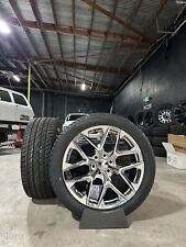22 Chrome Snowflake Wheels All Season Tires Fit 2000-2023 Chevy Silverado Tahoe