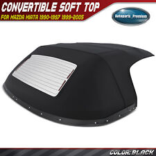 Black Convertible Soft Top For Mazda Miata 90-97 99-05 W Glass Windowrain Rail