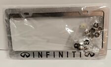 Infiniti License Plate Frame 2 Piece Chrome Plated Metallic With Screws Read