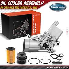 Engine Oil Cooler Filter Housing Adapter For Chevy Cruze Sonic Trax 1.4l Turbo