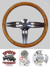 1957-1963 Chevrolet Steering Wheel Bowtie 14 Double Barrel Oak