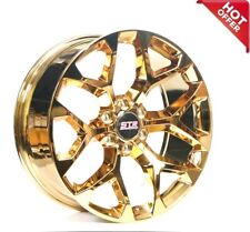22 Str Wheels 701 Candy Gold Snowflake Replica Rims Fit Titan S4