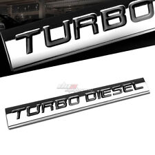 Aluminum Stick On Polish Chrome Black Turbo Diesel Decal Emblem Trim Badge Logo