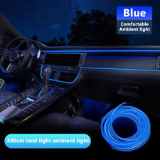 Blue Led Auto Car Interior Decor Atmosphere Wire Strip Light Lamp Accessories Us